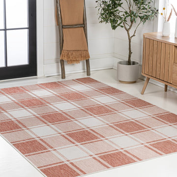 Sabine Traditional Farmhouse Bold Gingham Area Rug